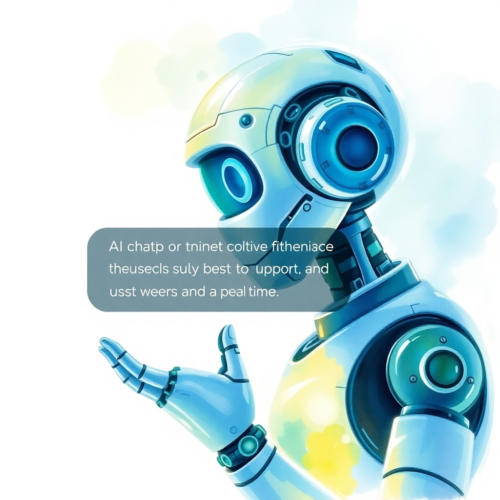 A photorealistic image of an AI chatbot proactively providing support to a website user. The chatbot anticipates the user's needs and offers helpful solutions in real-time. The color palette is friendly and supportive, with soft blues and greens creating a positive user experience. The lighting is warm and inviting, encouraging user engagement. The image emphasizes the chatbot's ability to provide proactive support and enhance customer satisfaction. Rendered in high detail with a focus on user interaction.